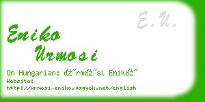 eniko urmosi business card